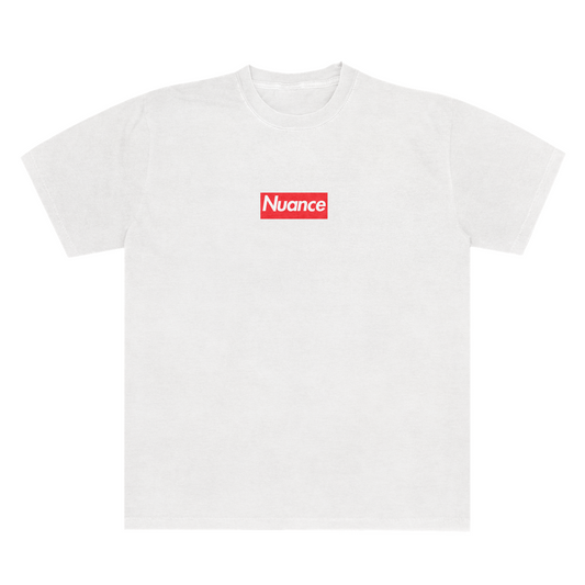 Nuance Boxy Logo Unisex Tee 6.1 White